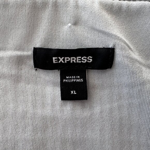 Express Silver Sequin Mini Skirt Sz XL - Picture 8 of 10